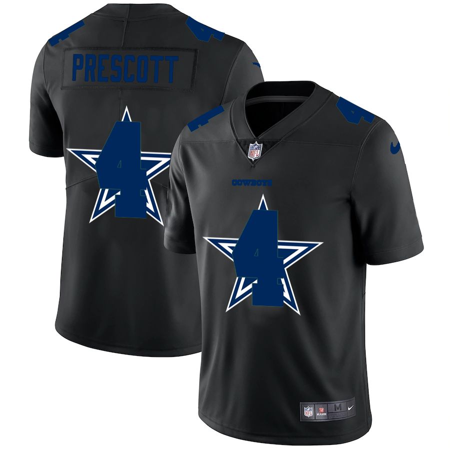 Men Dallas cowboys #4 Prescott Black shadow Nike NFL Jersey